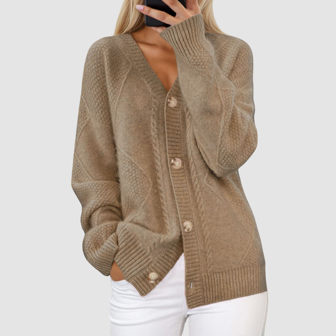 Meg™ Cardigan V-Neck Premium In Maglia