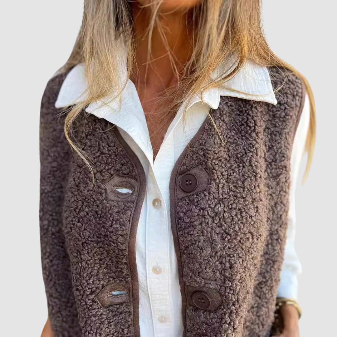 Chantal™ Gilet Primaverile con Bottoni